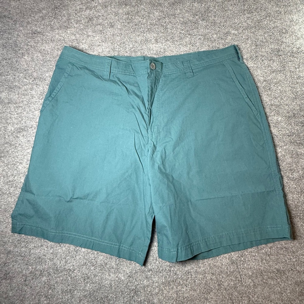 Columbia Mens Teal Green Cotton Flat Front Outdoor Casual Shorts Size‎ 42w